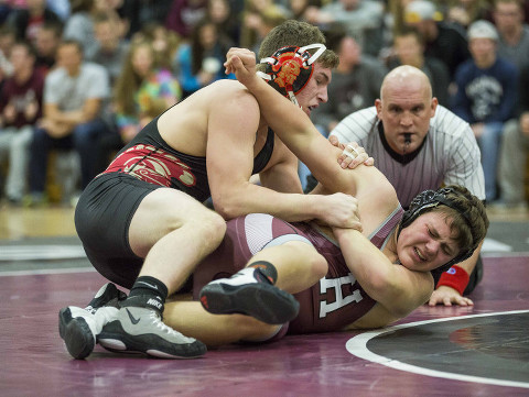 Of Sparta's 10 pins on the night, none were faster than Austin Zwiefel's 28-second pin at 182 pounds.